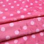 Мех коротковорсовый 3мм с принтом горох, 47*47см (±2см), 100% п/э (розовый/светло-розовый) 29495