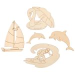 Заготовка из фанеры набор подвесок Отпуск 6.5х10х0.3 см, Отпуск 2, Mr.Carving ВД-1222