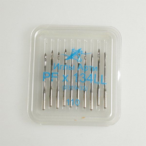 Иглы для промышленных швейных машин арт.0319-33 №110 для кожи (Иглы для промышленных швейных машин для промышленных швейных машин остр., овал., правая 45град.) к ПШМ в блистере 10игл