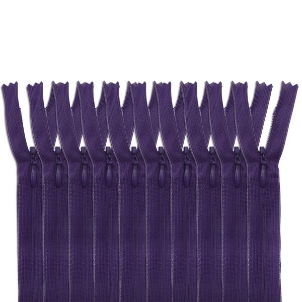 Молния потайная (скрытая) Т3 (3 мм) 1 зам., н/раз., 20 см, фиолетовый, 31226 / 20, 10 шт