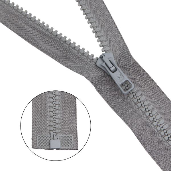 Молния трактор Arta Т6 (6 мм) 1 зам., разъем., 65 см, цв. 074 серый, уп.5 шт