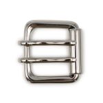 Пряжка ременная металл 40 мм, 2 язычка, никель, 2 шт, BIG