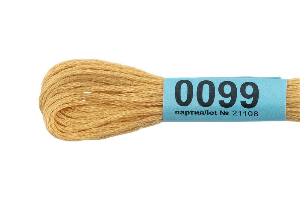 Мулине Gamma 100% хлопок, цв.0099 св.желтый, 24 мотка по 8 метров