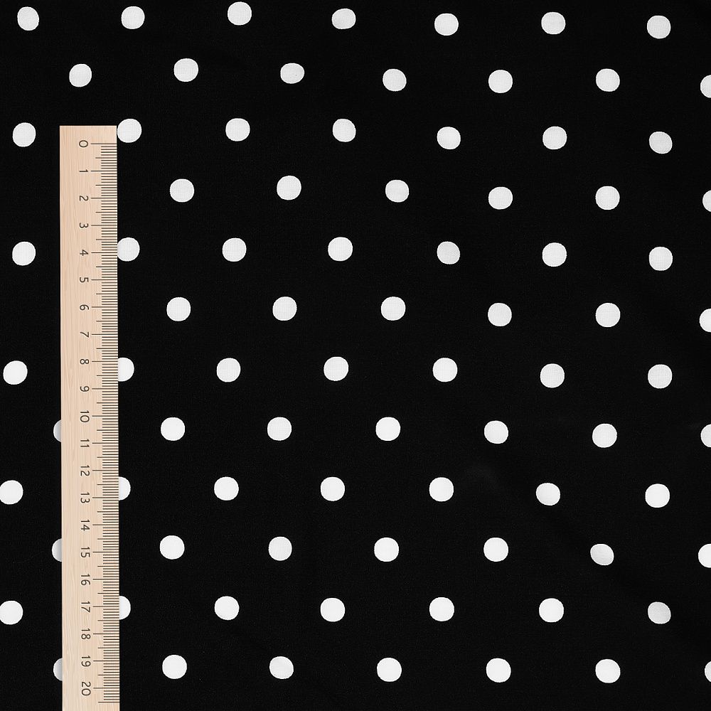 Штапель в горошек 90 г/м², 145 см / 25 метров, TBY.Vidt.01 цв.черный