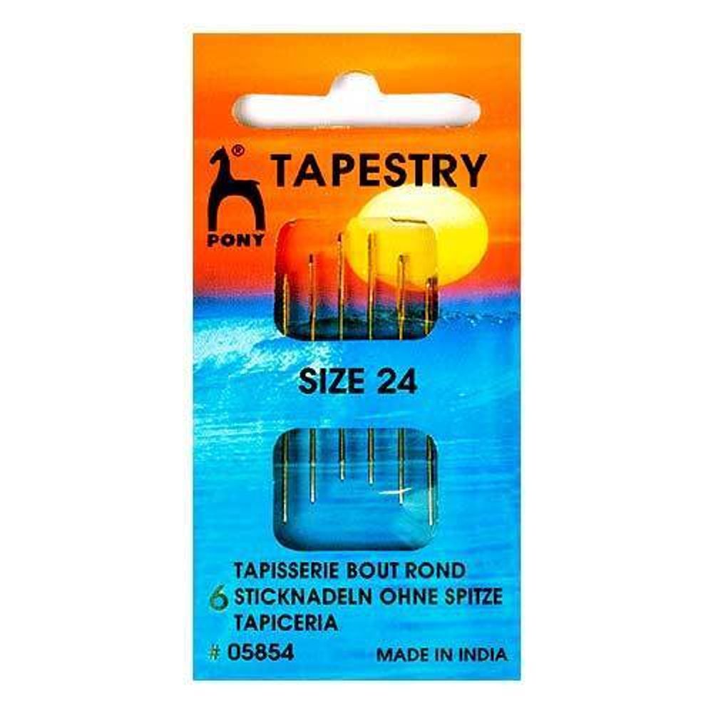 Иглы ручные для гобеленовых и трикотажных тканей № 24, 6 шт, Pony