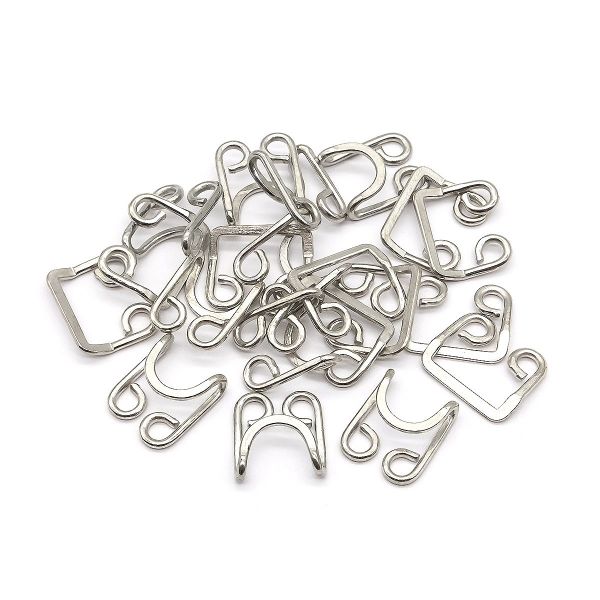 Крючки пришивные 30х20 мм, никель, 10 шт, BIG