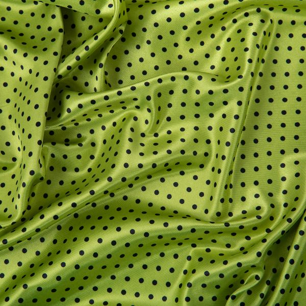 Ткань блузочная Poly satin 75 г/м², 200х145 см, 20 салатовый/ черный, Gamma PSS-002