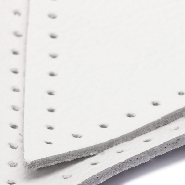 Заплатки пришивные из кожи, треугольник равнобедр., стор. 6см, с перфорацией, 2 шт, 100% кожа, 08 белый, 9902