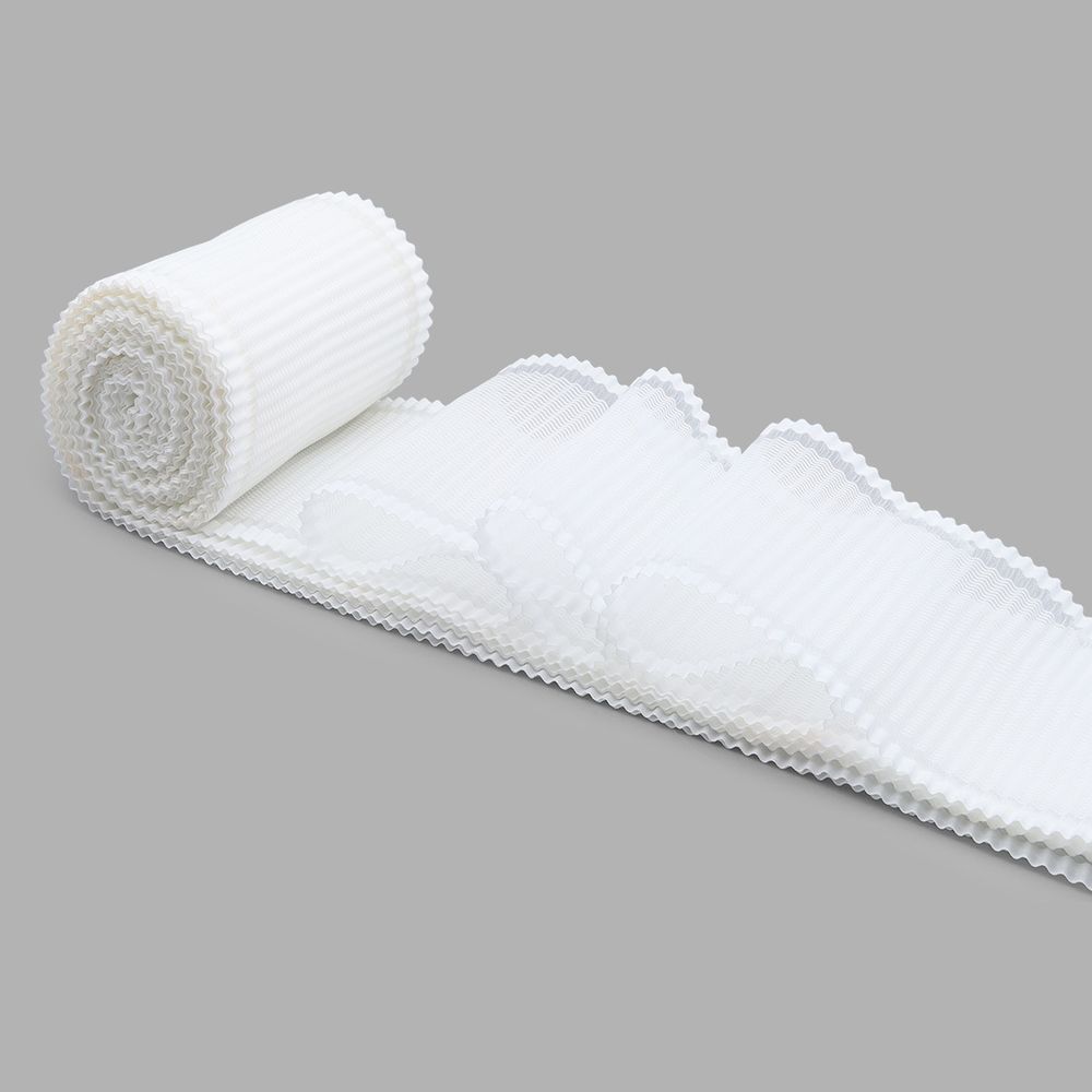 Лента атласная гофре 80.0 мм, 1 м, (белый), С72, 10 шт, Красная лента