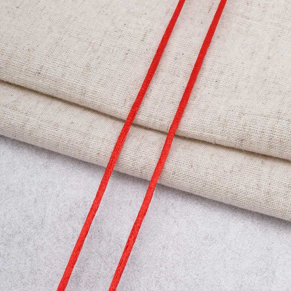 Шнур атласный корсетный ⌀2.0 мм / 50 метров, 3095 красный