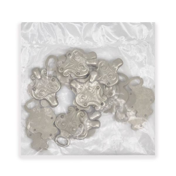 Крючки пришивные декоративные 50х19 мм, металл, серебро, 10 шт, BIG