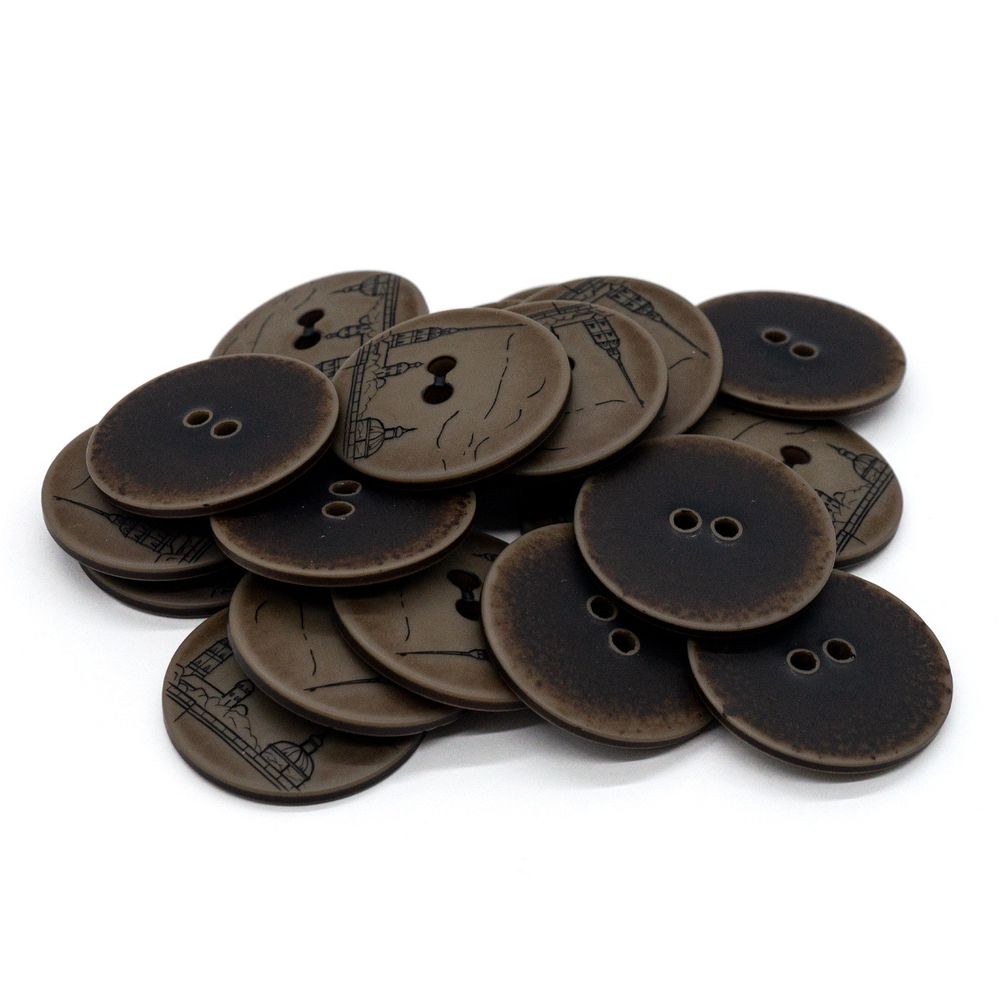 Пуговицы 2 прокола (3.02-1267-45)"Санкт-Петербург" (кора), 20 шт