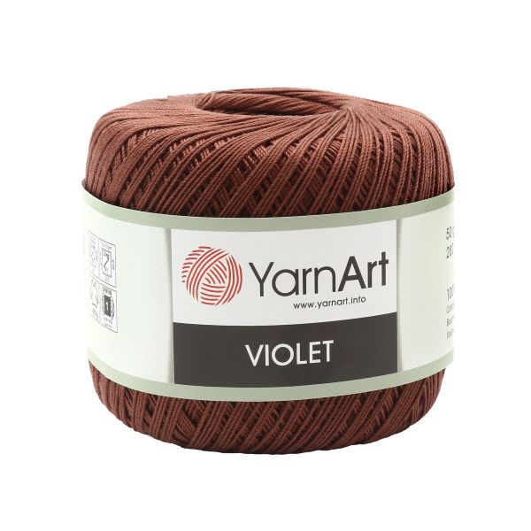 Пряжа YarnArt (ЯрнАрт) Violet / уп.6 мот. по 50 г, 282м, 0077 коричневый