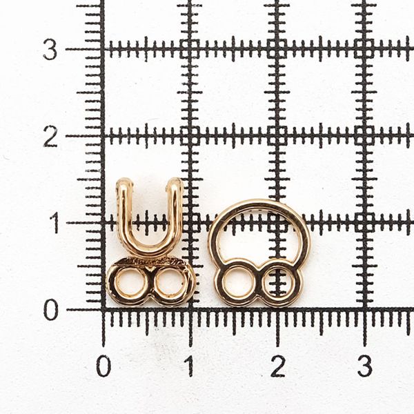 Крючки пришивные декоративные 12х22 мм, gold, золото, 12 шт