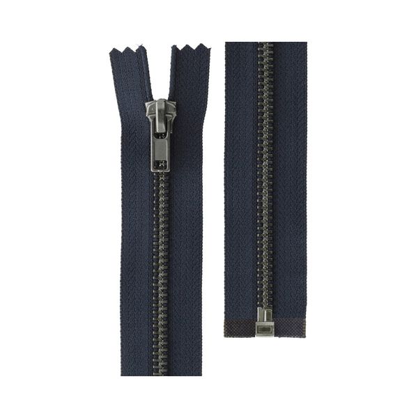 Молния металл Т5 (5 мм) 1 зам., разъем., 90 см, черн.никель, 318 т.синий, ZIP 5B Gamma, 10 шт