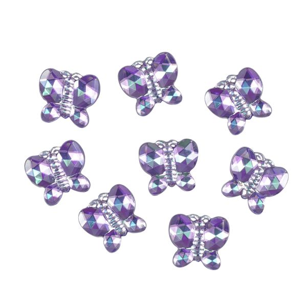 Украшения для скрапбукинга кабошоны Бабочки, 8шт, фиолетовый, Dress it up, 4864