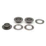 Люверсы металл ⌀9.5 мм (внутр.), h=5.7 мм, внешн. ⌀18.0 мм, латунь, цв.чер.никель плоский, 50 шт, BIG