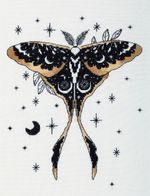 Набор для вышивания нитками Panna J-7495, Черное золото. Мотылек, 23х30 см