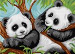 Алмазная (кристальная) мозаика Фрея, Две Панды, 25х35 см