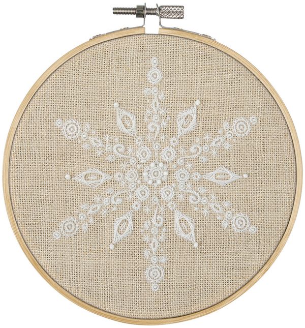 Набор для вышивания нитками Panna, Снежинка, 12.5х12.5 см