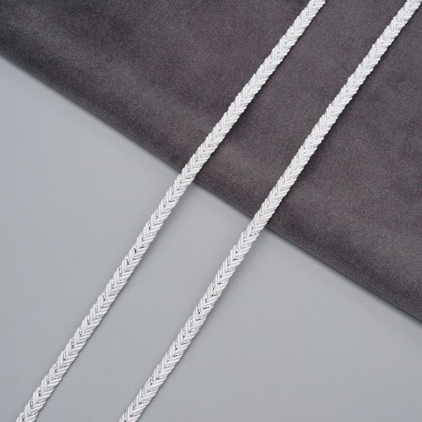 Тесьма отделочная с люрексом 5.0 мм / 45.72 метров, белый/серебро