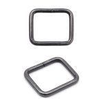 Рамка прямоугольная металл 15.5 мм /19.3х16.2 мм, ⌀1.9 мм/, чер.никель, 100 шт, 2AR029