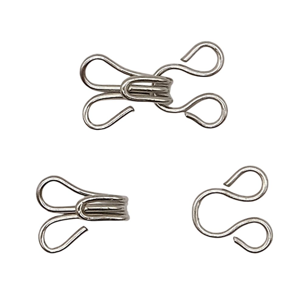 Крючки пришивные 12х7 мм, №1, никель, 0300-4005