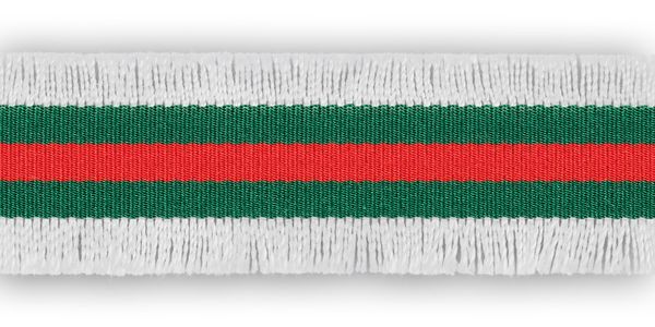 Тесьма с бахромой 28 мм, 10 м, 02 зеленый/красный, Gamma DTB-28G