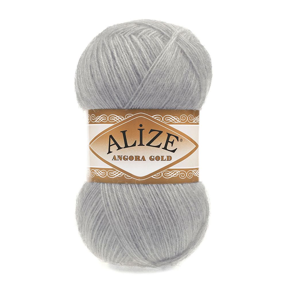 Пряжа Alize (Ализе) Angora Gold / уп.5 мот. по 100 г, 550м, 021 светло-серый A