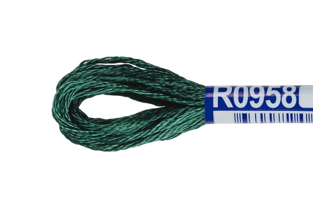 Мулине Gamma вискоза 100%, цв.R0958 т.серо-зеленый, 12 мотков по 8 метров