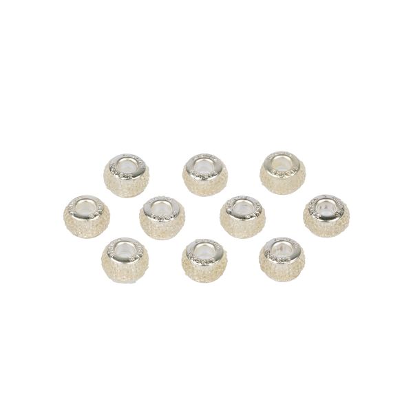 Бусины шармы ⌀12 мм, 10 шт, смола, №01 прозрачный, Zlatka RFB-12