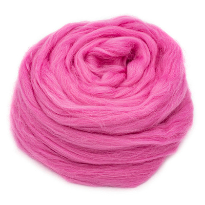 Шерсть для валяния Троицкая п/тонкая 1х100 г (до 29 мкр), 0570 светлая фуксия
