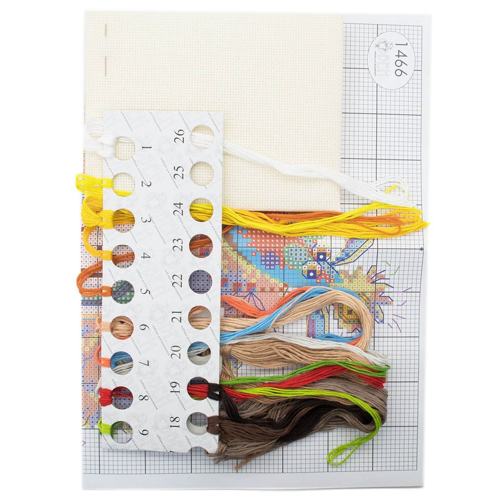 Набор для вышивания нитками Овен 1466, Овечка Глаша 16х17 см