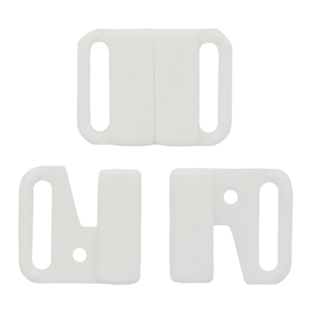 Застежки для купальника (бикини) пластик 12.0 мм, 100 шт, белый, Протос