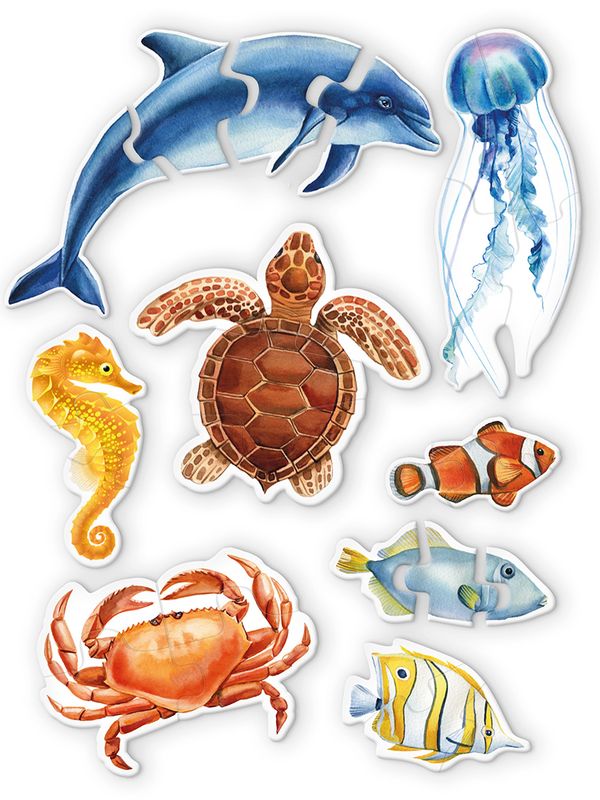 Пазлы для малышей Обитатели морей и океанов 27 элемент, Фрея PZL-BК-008