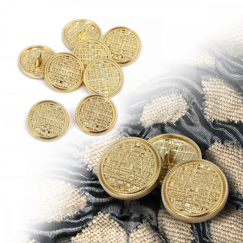 Пуговицы металлические на ножке 28L-18 мм, С-MP06 цв.золото, 10 шт