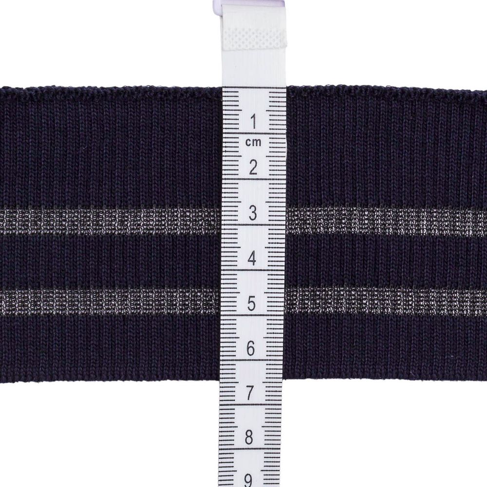 Подвяз (довяз) трикотажный с прозрачными вставками 6 см / 1 метр, синий, 3AR2880