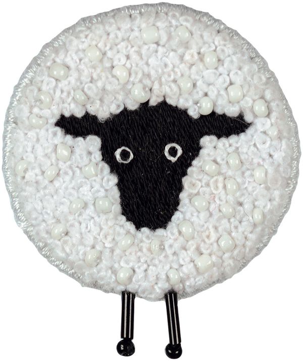 Набор для вышивания бисером Klart, Брошь. Овечка, 5х4.5 см