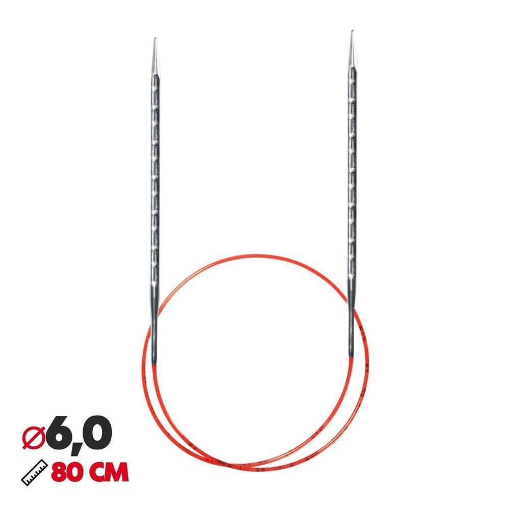 Спицы круговые Addi Novel ⌀6.0мм, 80 см /TOS/