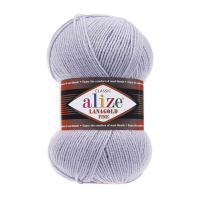 Пряжа Alize (Ализе) Lana Gold Fine / уп.5 мот. по 100 г, 390м, 200 светло-серый A