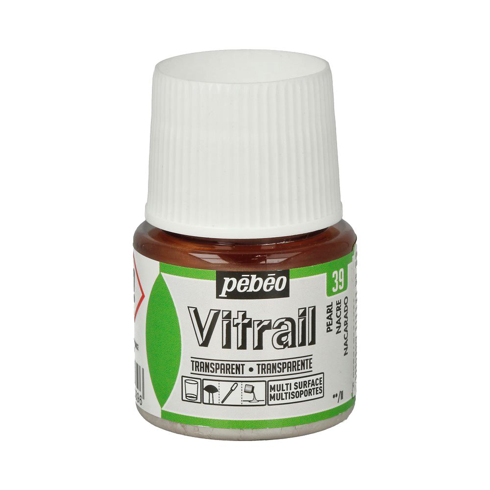 Краска для стекла и металла лаковая прозрачная Vitrail 45 мл, 050-039 жемчужный, Pebeo