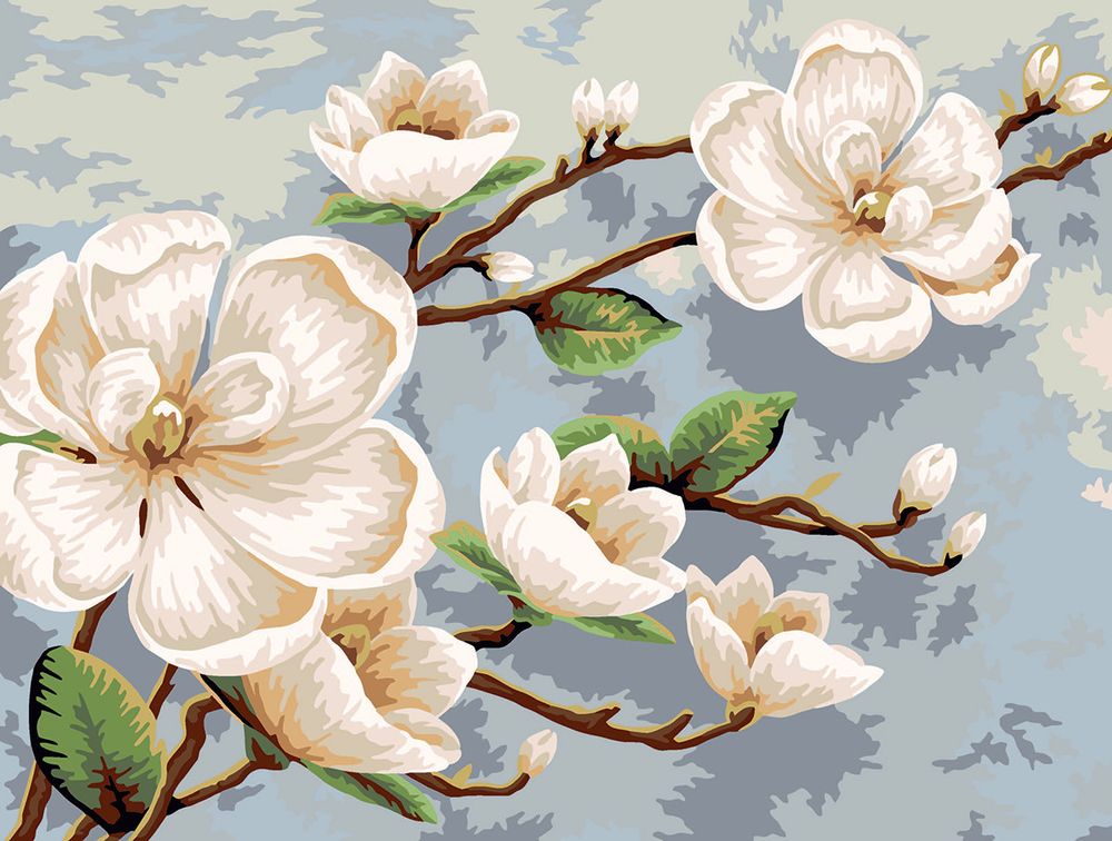 Картина по номерам Фрея PNB/PM-209, Ветвь магнолии, 40х30 см
