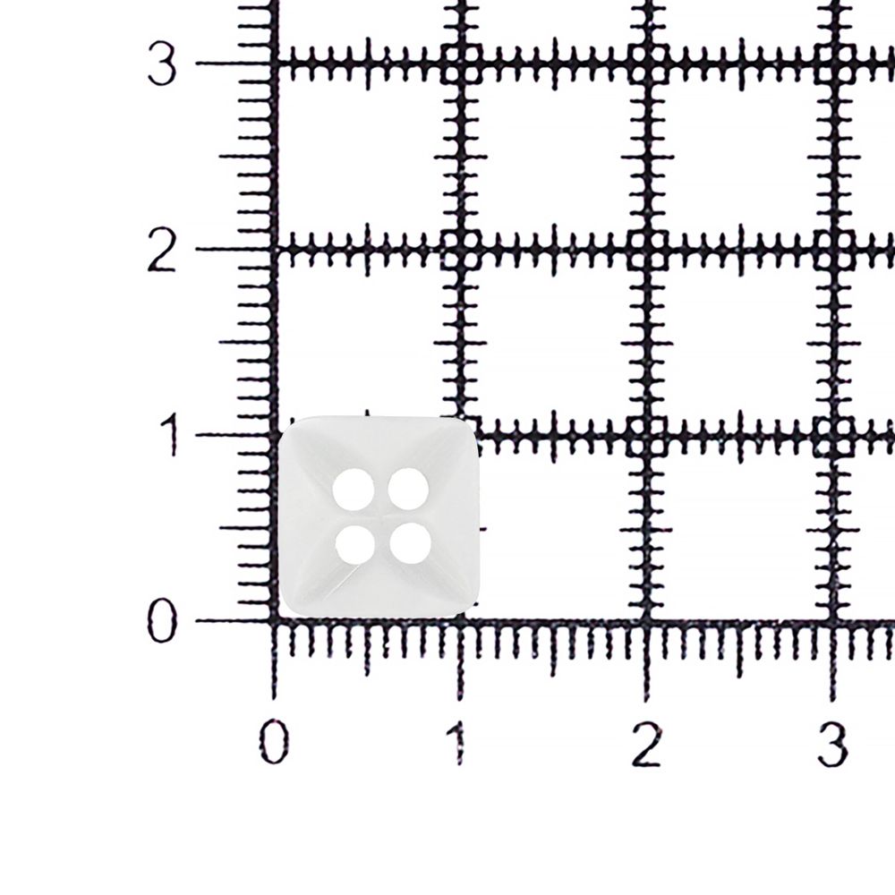 Пуговицы 4 прокола 22L (14мм), квадрат, пластик (белый), CB_M-26, 144 шт
