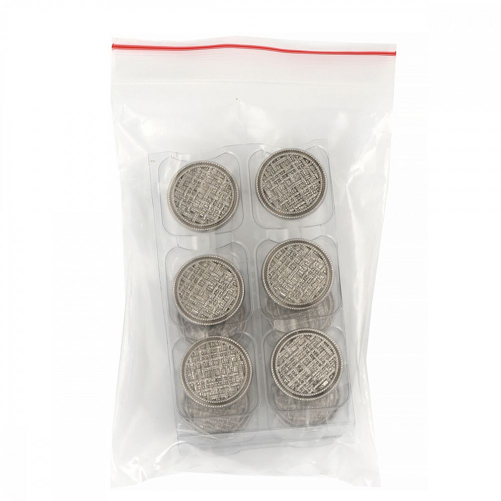 Пуговицы металлические на ножке 28L-18 мм, С-MP06 цв.серебро, 10 шт