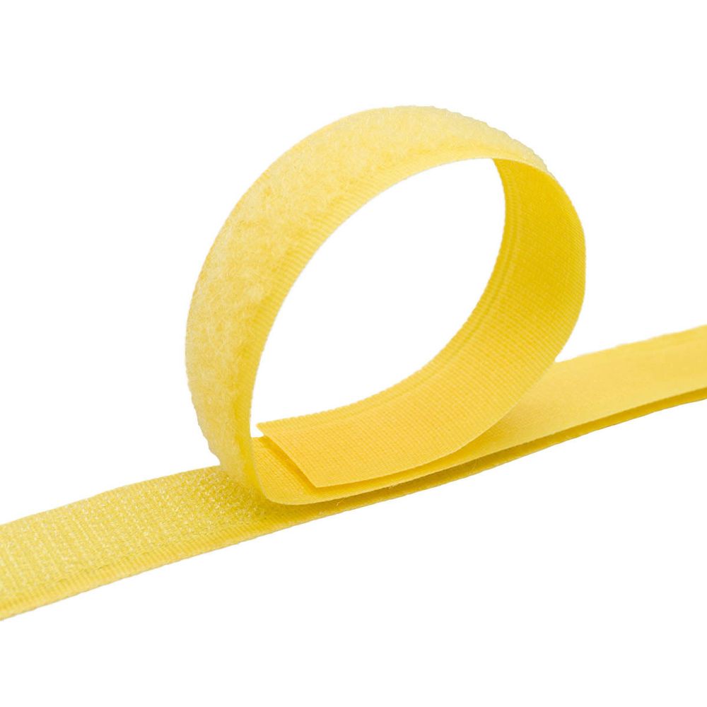 Лента контактная липучка (велкро) пришивная 20 мм / 18.29 метров, 009 желтый, /пара/, кач.&quot;B&quot;