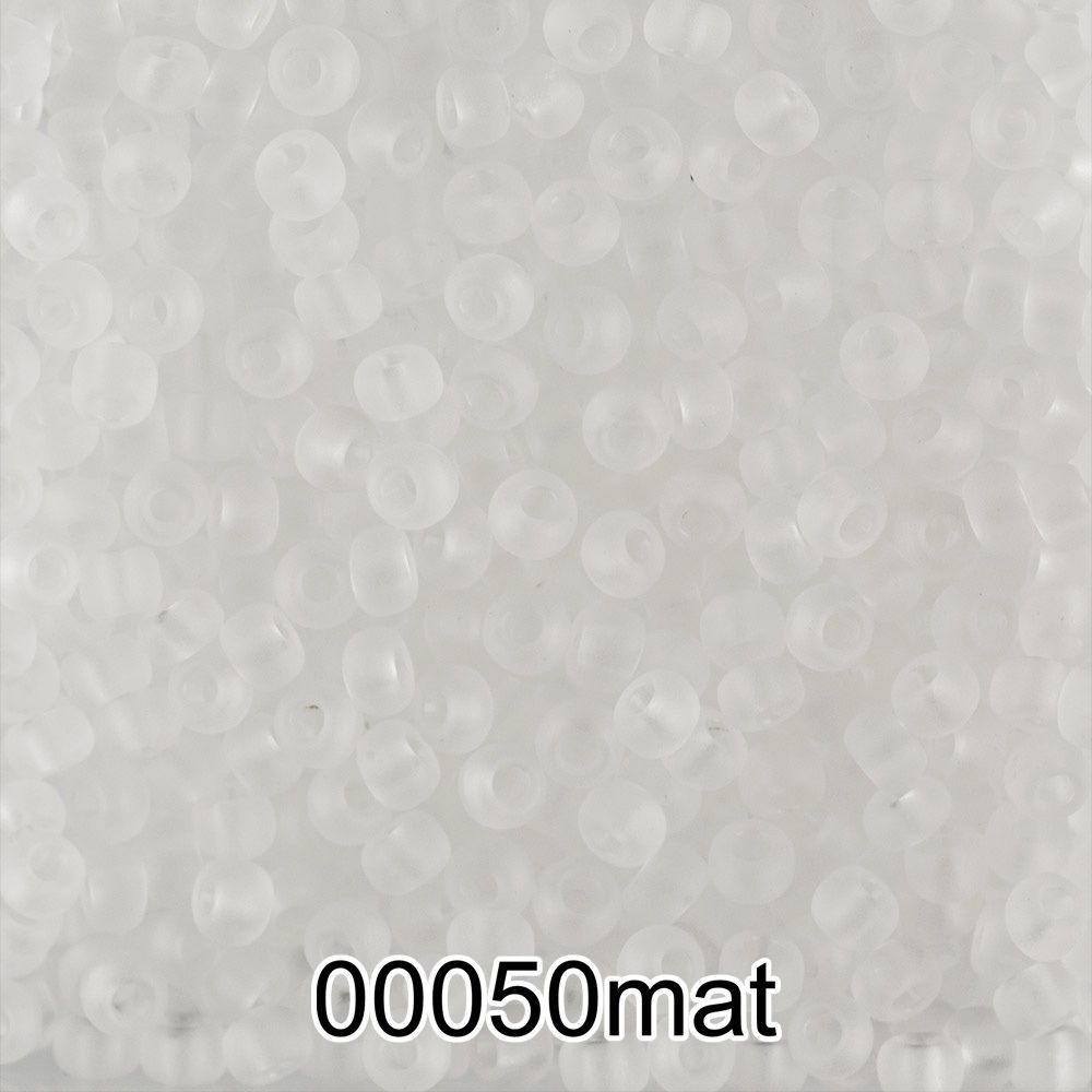 Бисер Preciosa 10/0 (2.3 мм), 500 г, 00050 mat (Ф629) прозрачный мат.