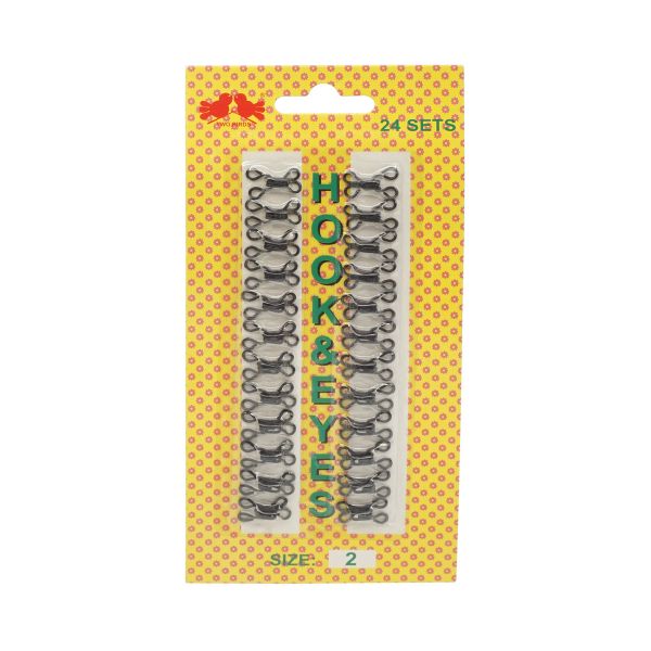 Крючки пришивные 15х8 мм, №2, 24 шт, оксид 0305-4001