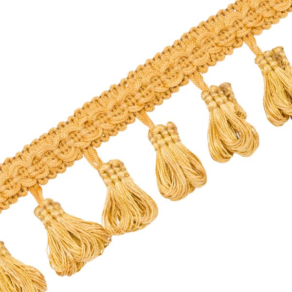 Бахрома отделочная 50.0 мм / 10 метров, с кистями 112 золотистый