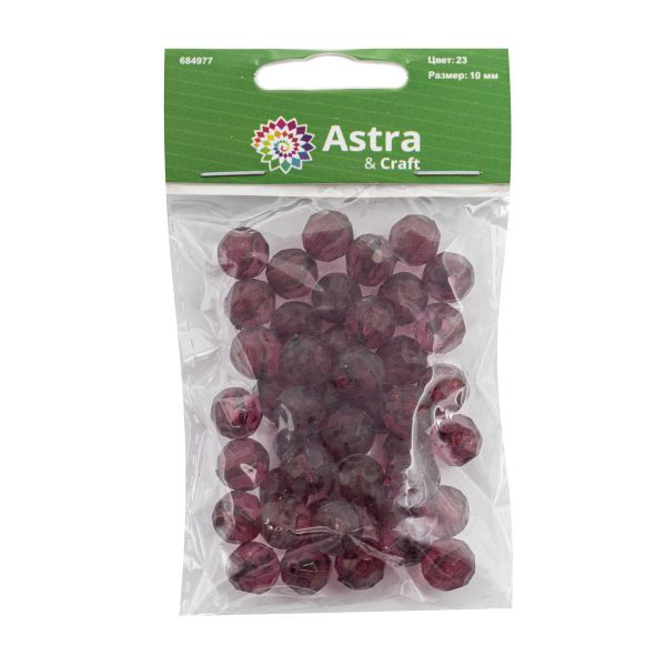 Бусины акрил ⌀10 мм, 25 г, Astra&Craft, 23