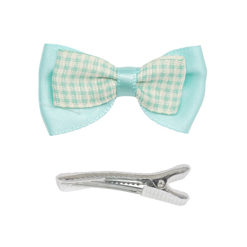Набор Б-003 мини бантик+заколка 36мм/35мм (мятный/белый) 29354